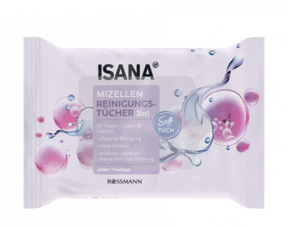 ISANA 3in1 Mizellen Reinigungstücher Мягкие Очищающие салфетки мицелярная технология для сухой и чувствительной кожи 25 шт.