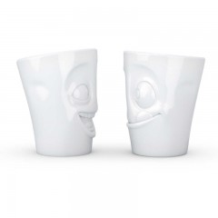 Fiftyeight Products TV Tassen Becher ohne Henkel Set 2-tlg. - lachend &amp; lecker 0,35 L Набор чашек для телевизора без ручки 2 шт. - смеющийся и вкусный 0,35 л