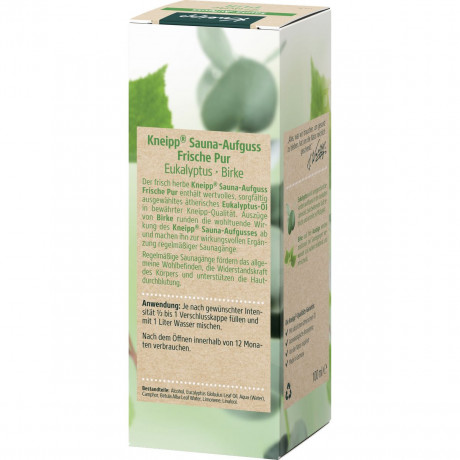 Kneipp Sauna-Aufguss Frische Pur Eukalyptus-Birke Konzentrat, 100 ml, Kneipp концентрат для сауны «Чистая свежесть» с эвкалиптом и берёзой, 100 мл