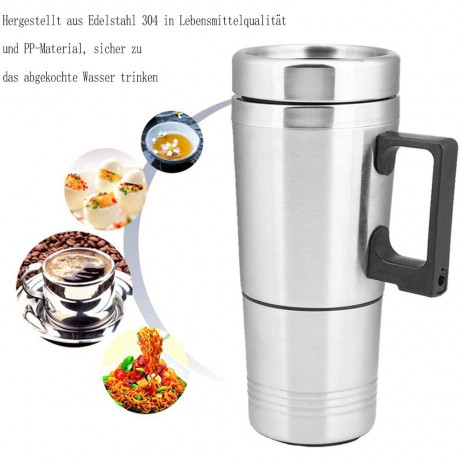 GelldG GelldG Wasserkocher Auto Wasserkocher Edelstahl Reisewasserkocher fur Tee Kaffee(12V) Чайник GelldG Автомобильный чайник Дорожный чайник из нержавеющей стали для чая и кофе (12 В)
