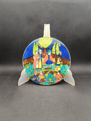 Тарелка декоративная винтажная Marmara Cini Blue, яркие цвета, керамика, 16 см, Турция, 1970-90гг.