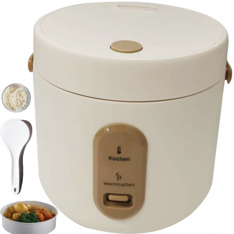 Mutoy Mutoy Multikocher 2L Reiskocher mit Dampfgarer,Antihaft-Garen,One-Touch-Bedienung, Perfekt fur 1-4 Personen zum Kochen von Reis,Fleisch,Nudeln oder Suppe Мультиварка Mutoy, рисоварка объемом 2 л с пароваркой, антипригарное приготовление, управление