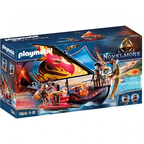 PLAYMOBIL 3er Set: 70641 Burnham Raiders Feuerschiff + 70393 Burnham Raiders Feuerrammbock + 70672 3er Set Burnham Raiders Набор из 3 предметов: 70641 Плавучий маяк Burnham Raiders + 70393 Огненный таран Burnham Raiders + 70672 Набор из 3 кораблей Burnham