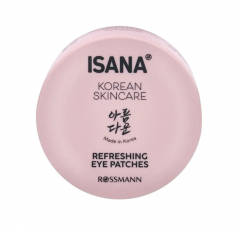 Isana Korean Skincare Refreshig eye patches, Патчи для ухода за кожей области глаз, с CICA и гиалуроновой кислоты, 30 пар