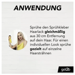 got2b Haarspray Spruhkleber 300ml, Лак для волос ультрасильной фиксации до 72 часов, без склеивания и пересушивания, стойкий эффект до следующего мытья 300мл