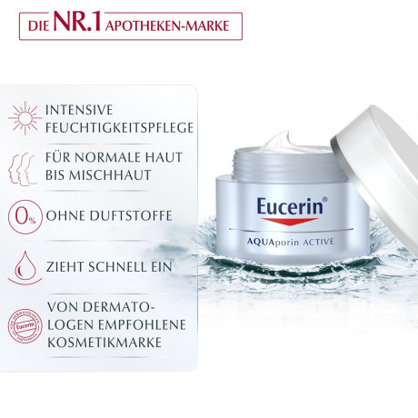 Eucerin AquaPorin Active Feuchtigkeitspflege fur normale Haut bis Mischhaut  AquaPorin Активный увлажняющий уход для нормальной и комбинированной кожи