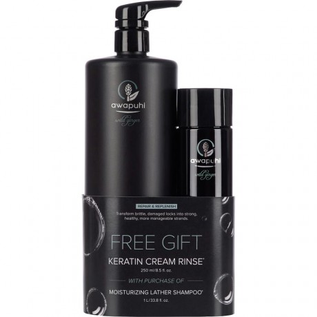 Paul Mitchell (Поль Митчелл) Awapuhi Save On Duo Set, Moisturizing Lather Shampoo Шампунь 1000 мл + Keratin Cream Крем Rinse 250 мл / 1 шт.