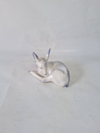 Статуэтка винтажная Lladro "Бело-голубой олень", фарфор, 15 x 7 x 11 см, Испания, 1960-70гг.