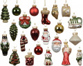 Decoris Glasfiguren Adventskalender 2026, Decoris адвент-календарь с 24 стеклянными ёлочными фигурками в красных, зелёных, синих и жёлтых тонах