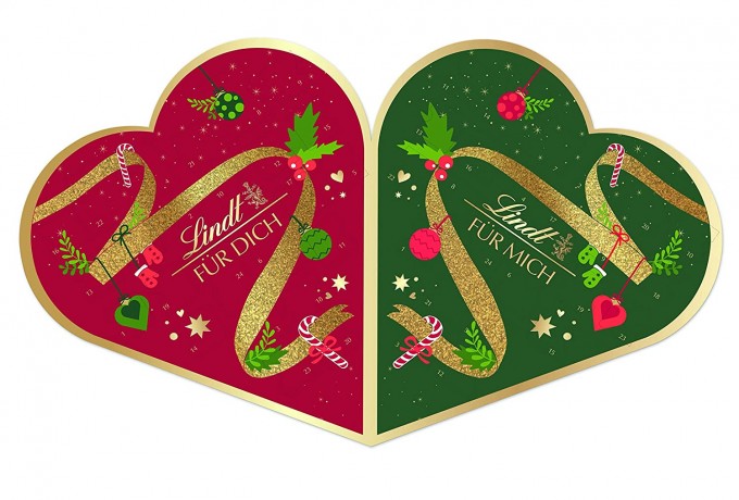 Lindt Parchen Adventskalender Линдт Адвент Календарь 2025 двойной, 2шт x 252г, 48 сладких сюрпризов