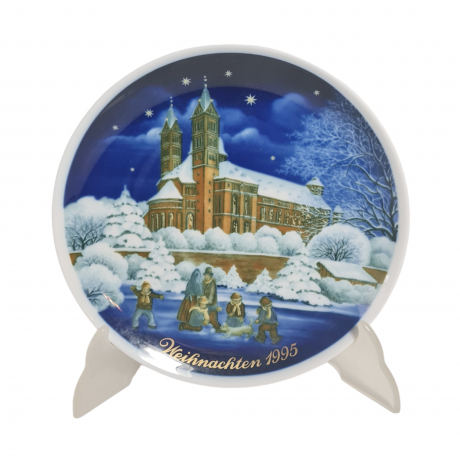 Тарелка декоративная винтажная Royal Tettau Bavaria "Рождество", фарфор, 19.5 см, Германия, 1995 год