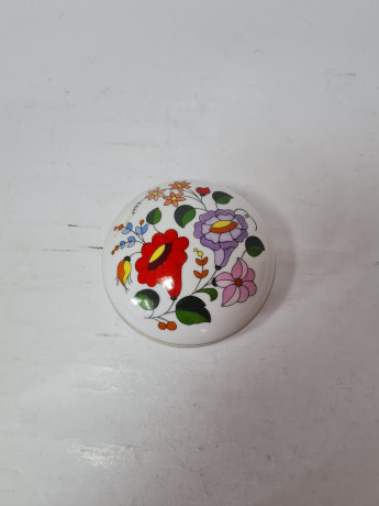 Шкатулка винтажная Kalocsa Hungary / Floral Folk с ярким цветочным декором, ручная роспись, фарфор, Венгрия, 1950-60гг.