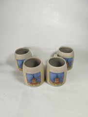 Немецкие пивные кружки винтажные Eichbaum Ureich &quot;Мангеймерская ярмарка'92&quot;, растал, керамика, 4 шт., 0.5 л, 14 см, 1992 год.