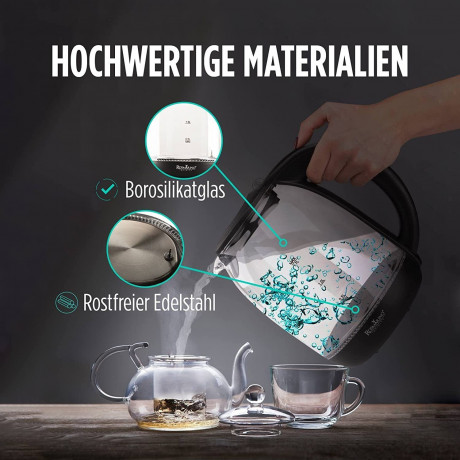 ROSMARINO ROSMARINO Wasserkocher Wasserkocher, Teekocher 5 Temperatureinstellungen 7 Tassen (1,7 l), 2200,00 W ROSMARINO чайник чайник, заварник 5 температурных режимов 7 чашек (1,7 л), 2200,00 Вт