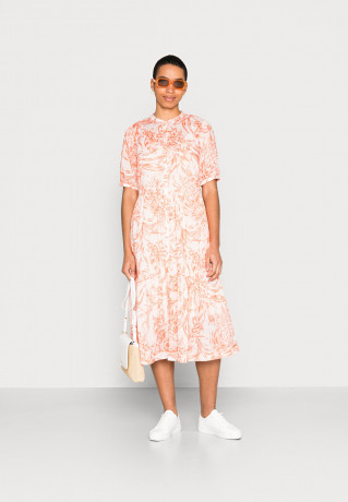 Tommy Hilfiger VOILE MIDI FLARE DRESS Day dress pineapple island/sunset peach ПЛАТЬЕ МИДИ VOILE Повседневное платье ананасовый остров/персиковый закат