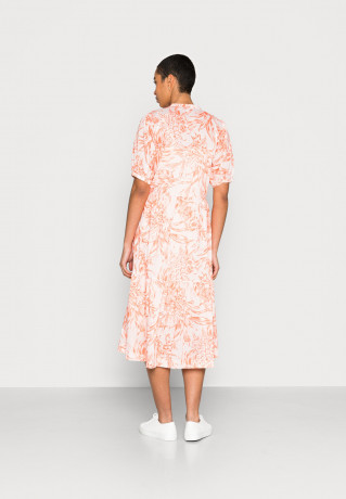 Tommy Hilfiger VOILE MIDI FLARE DRESS Day dress pineapple island/sunset peach ПЛАТЬЕ МИДИ VOILE Повседневное платье ананасовый остров/персиковый закат