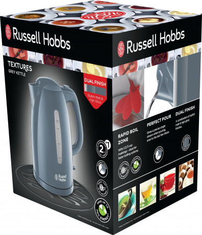 RUSSELL HOBBS RUSSELL HOBBS Wasserkocher Textures Grey 21274-70, 1,7 l, 2400 W RUSSELL HOBBS Чайник Текстуры Серый 21274-70, 1,7 л, 2400 Вт