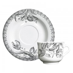 Gien Fayencerie Gien 'Tulipes Noires' Kaffee-/Tee-Untertasse 15 cm Gien &quot;Tulipes Noires&quot; Блюдце для чая/кофе,15 см