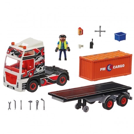 PLAYMOBIL 2er Set: 70771 LKW mit Anhanger + 70775 Zollkontrolle Набор из 2 предметов: 70771 Грузовик с прицепом + 70775 Таможенный контроль