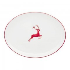 Gmundner Keramik Gmundner Keramik Rubinroter Hirsch Platte oval 28x21x2,3 cm Блюдо Gmundner Ceramics Ruby Red Deer овальное 28x21x2,3 см
