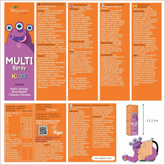 Vegavero мультивитамины для детей спрей, 11 витаминов, без сахара, апельсин, 1–13 лет, 25 мл