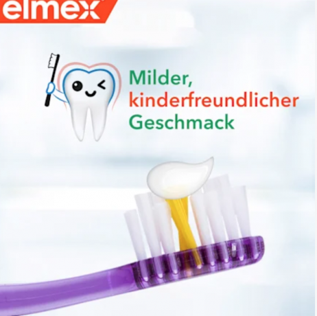 elmex Zahnpasta Kinder Junior 6-12 Jahren 75 ml, Детская зубная паста для детей 6-12 лет с комплексом Neo-Aminex для защиты от кариеса, 75 мл