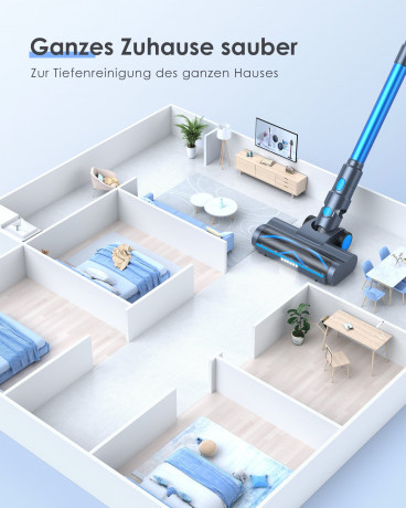 oyajia oyajia Akku-Hand-und Stielstaubsauger 6in1 Kabellos 23Kpa Akkusauger mit Anti-Tangle-Rollenburste, 225,00 W, beutellos, 45 Min. Laufzeit fur Hartboden, Teppich, Tierhaare Беспроводной ручной и стержневой пылесос oyajia Беспроводной беспроводной пы