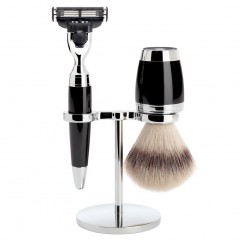 Muhle STYLO 3-teiliges Rasierset, Silvertip Fibre, mit Gillette Mach3  Бритвенный набор STYLO из 3 предметов, Silvertip Fibre, с Gillette Mach3