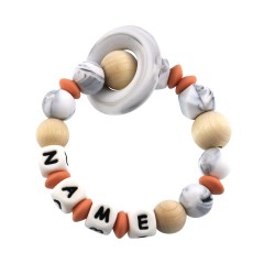 elefantasie Beissring Marmor personalisiert mit Namen Персонализированный мраморный прорезыватель с именем