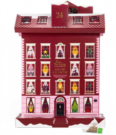 English Tea Shop Winter Cottage Adventskalender, чайный адвент-календарь-домик, 24 пирамидки, 12 вкусов