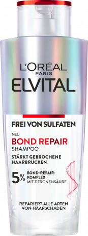 L'Oreal Paris Elvital Shampoo Bond Repair Anti-Haarschaeden, 200 ml, Бессульфатный шампунь с лимонной кислотой для восстановления и укрепления повреждённых волос, 200 мл