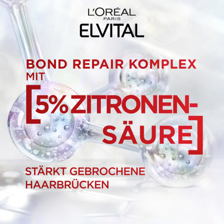 L'Oreal Paris Elvital Shampoo Bond Repair Anti-Haarschaeden, 200 ml, Бессульфатный шампунь с лимонной кислотой для восстановления и укрепления повреждённых волос, 200 мл