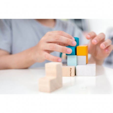 PLANTOYS Plan Toys Holzklotze Wurfel in der Dose Деревянные кубики Plan Toys в жестяной банке