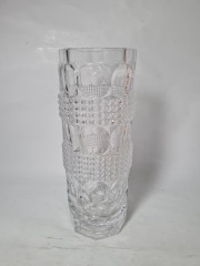 Ваза винтажная Bohemia с объемным декором, стекло, 26 см, Чехословакия, 1960-70гг.