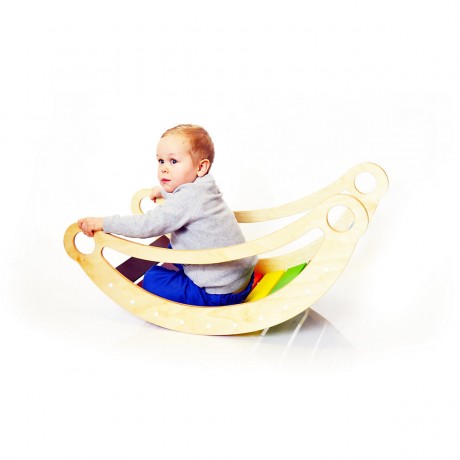 Woodwork for Kids 4 in 1 Kletterbogen Bogenwippe mit Rutsch- und Kletterbrett nach Pikler Art Арочные качели 4 в 1 с горкой и доской для скалолазания в стиле Пиклера