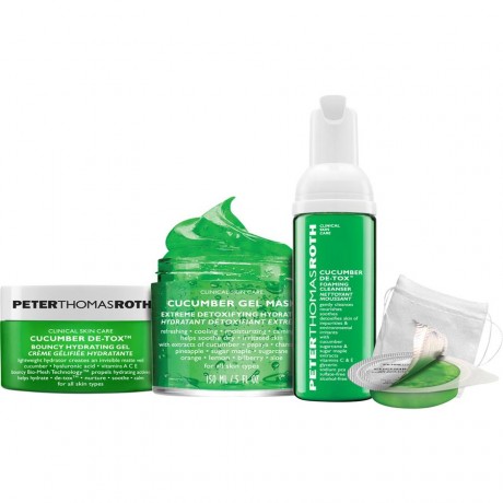 Peter Thomas (Питер Томас) Roth Cucumber De-Tox Hydrating & Smoothing Kit, Cucumber Gel Mask Extreme Detoxifying Hydrator 150 мл + Cucumber De-Tox Bouncy Hydrating Gel 15 мл + Cucumber De-Tox Foaming CLEAN (Клин)ser 50 мл + Cucumber De-Tox  De-Puffing Eye