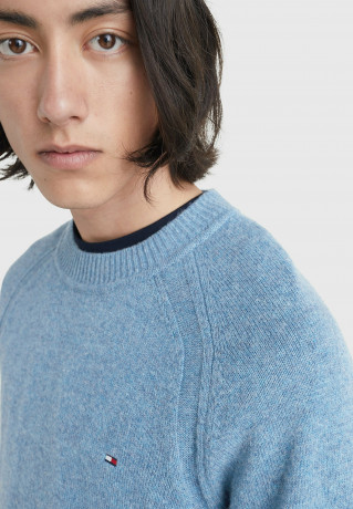 Tommy Hilfiger C-NECK Jumper heathered denim blue C-ШЕЯ Джемперы вересковый джинсовый синий