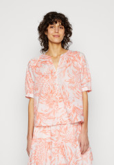 Tommy Hilfiger VOILE HENLEY HALF Blouse pineapple island/sunset peach VOILE HENLEY ПОЛУБЛУЗА ананасовый остров/персиковый закат