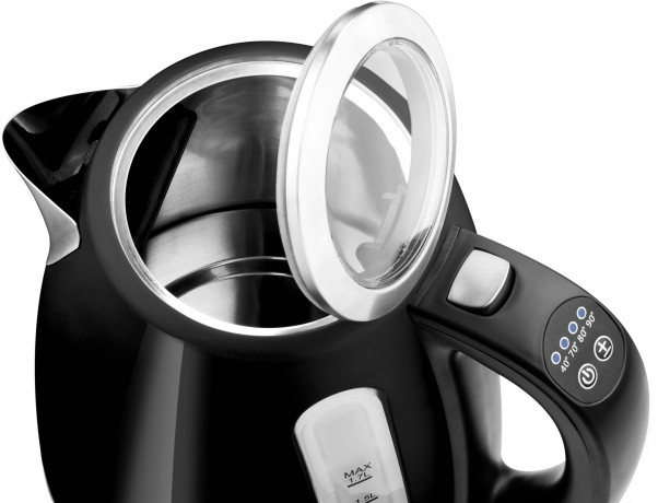 eta eta Wasserkocher ELA digi ETA959890020, 1,7 l, 2100 W, schwarz, Transparenter Deckel, Edelstahlausfuhrung чайник ELA digi ETA959890020, 1,7 л, 2100 Вт, черный, прозрачная крышка, дизайн из нержавеющей стали