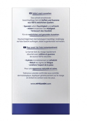  NIVEA MEN Active Energy Face Care Gel 50 ml, восстанавливающий крем для лица для мужчин, быстро впитывающийся увлажняющий крем для снятия усталости 50мл