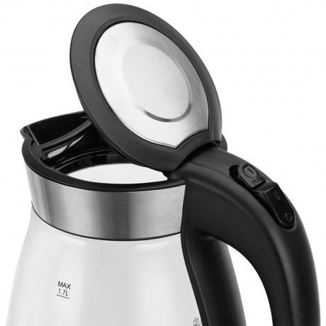 Deuba Deuba Wasserkocher, 1.7 l, 2200 W, LED Kabellos Glas Edelstahl Kuche Teekocher Kalkfilter BPA Frei Чайник Deuba, 1,7 л, 2200 Вт, светодиодный, беспроводной, стекло, кухонный чайник из нержавеющей стали, фильтр от накипи, без BPA